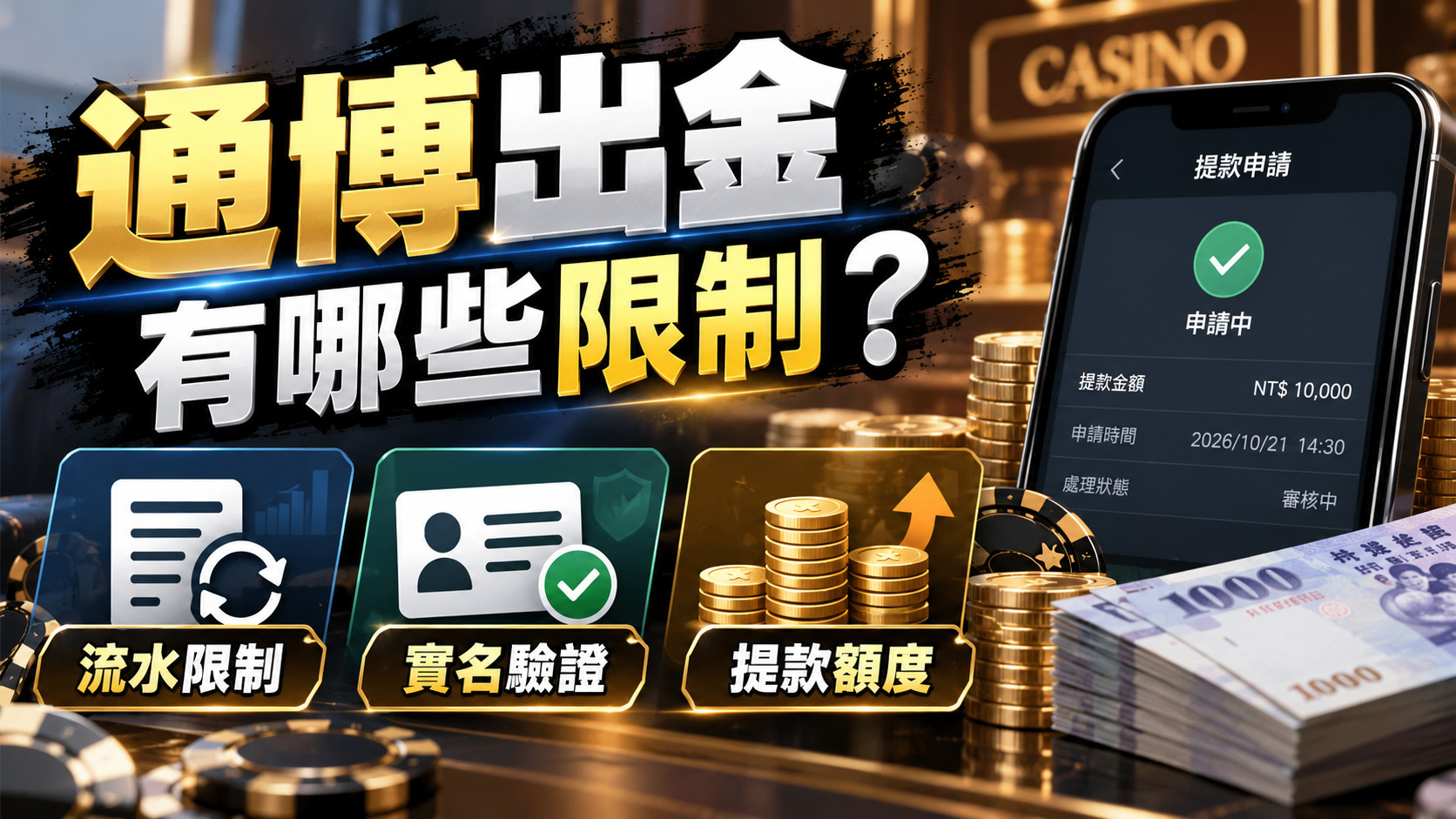 通博出金有哪些限制？流水、實名與提款額度
